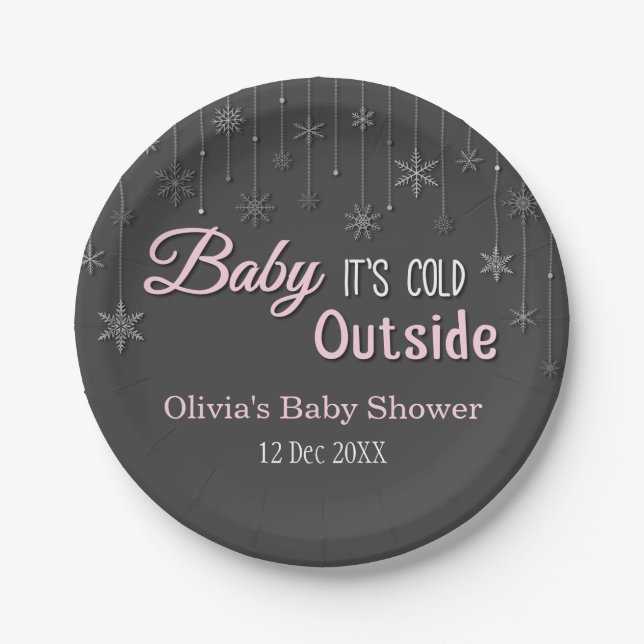 Assiettes En Carton Approvisionnements élégants de baby shower de (Devant)