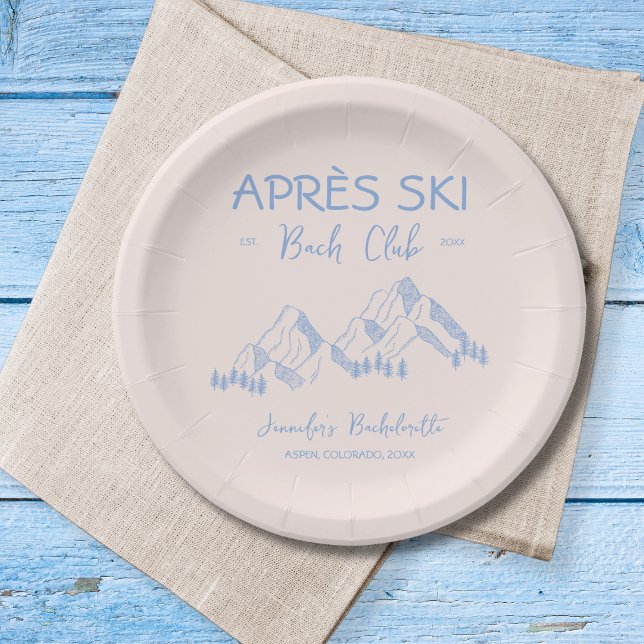 Assiettes En Carton Apres Ski Bach Club Blue Winter Bachelorette (Apres Ski Bach Club Blue Winter Bachelorette Paper Plates)