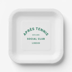 Assiettes En Carton Après Tennis Social Club Green Crest personnalisé