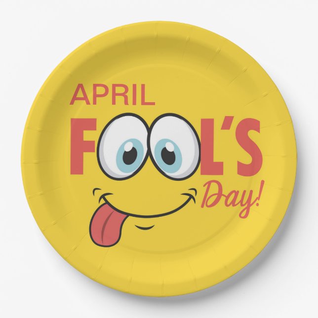 Assiettes En Carton April Fool's Day Happy Funny Face | Vacances (Devant)