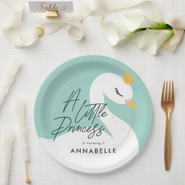 Assiettes En Carton Aqua girly élégante photo belle napée de fête de c (Mariage)