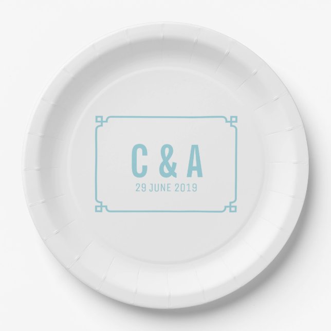 Assiettes En Carton Aqua Paradise Deco Chic Mariage (Devant)