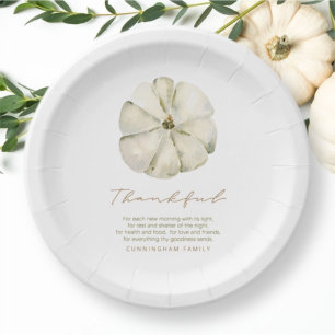 Assiettes En Carton Aquarelle Automne Citrouille Thanksgiving Thanksgi