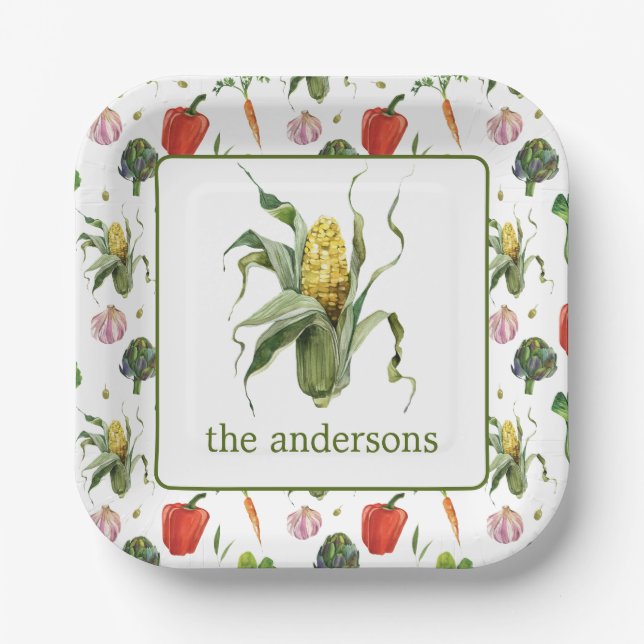 Assiettes En Carton Aquarelle Bio produit du maïs (Recto)