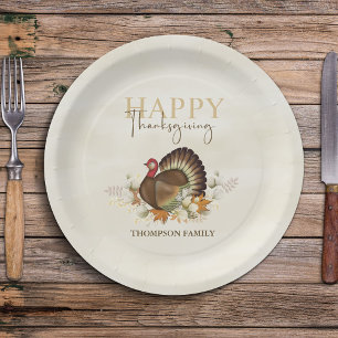 Assiettes En Carton Aquarelle Bon thanksgiving simple Turquie simple