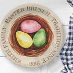 Assiettes En Carton Aquarelle Brunch de Pâques Tradition familiale<br><div class="desc">Disponible ici : http://www.zazzle.com/selectpartysupplies</div>