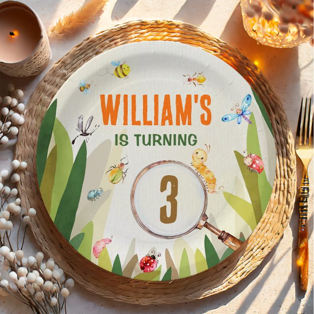 Assiettes En Carton Aquarelle Bug Insect Boy Anniversaire (Créateur téléchargé)