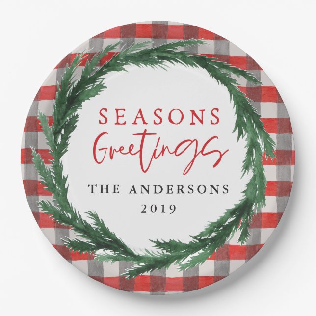 Assiettes En Carton Aquarelle + chèque vacances de Noël (Devant)