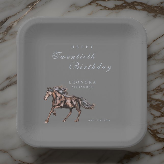 Assiettes En Carton Aquarelle Cheval Mystique N'IMPORTE QUELLE fête d' (Créateur téléchargé)