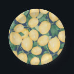 Assiettes En Carton Aquarelle Citrons Vert sur bleu marine<br><div class="desc">Elégante aquarelle peinture de citrons et de verdure sur un arrière - plan bleu marine, ces plaques de papier sont en 2 tailles. Utilisez la fonction Personnaliser pour ajouter du texte ou modifier la couleur de l'arrière - plan et de la bordure. Articles de la suite d'invitation MATCHING disponibles dans...</div>