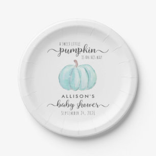 Assiettes En Carton Aquarelle Citrouille mignonne bébé garçon douche