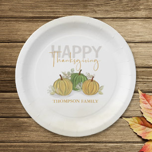 Assiettes En Carton Aquarelle Citrouille simple Bon thanksgiving gourd