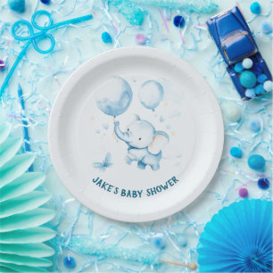 Assiettes En Carton Aquarelle Cute Baby Elephant Papier Plaque