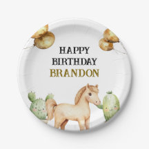 Aquarelle Cute Cowboy 1er Rodéo Anniversaire