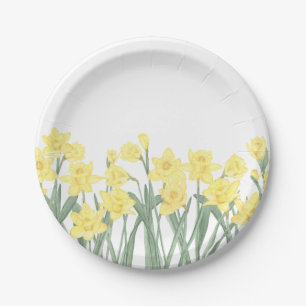 Assiettes En Carton Aquarelle Daffodil Ditzy Floral