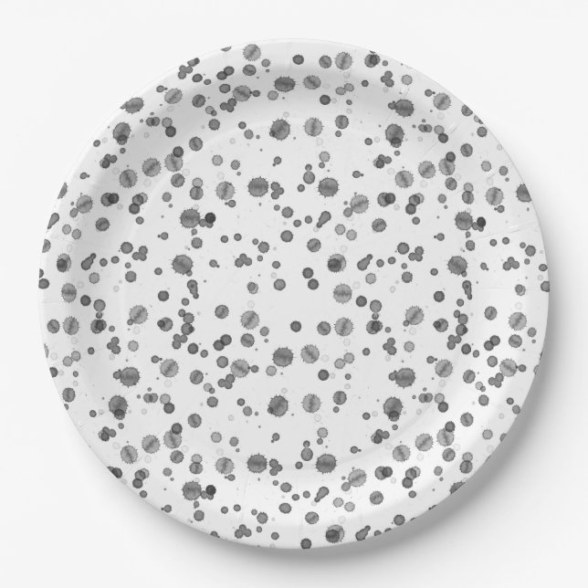 Assiettes En Carton Aquarelle Dalmatien Spots Motif (Devant)