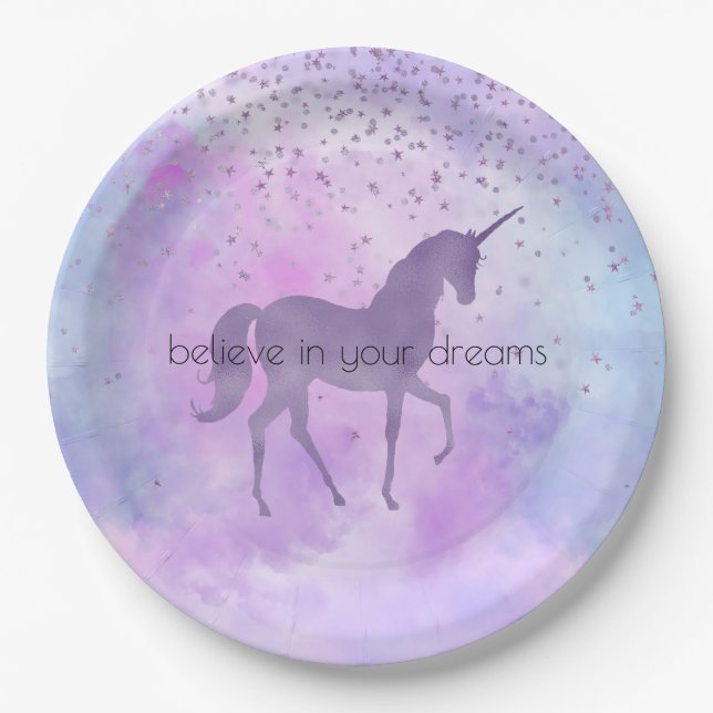 Assiettes En Carton Aquarelle de Confetti (Devant)