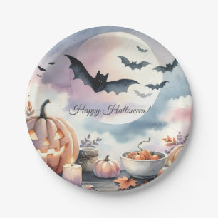 Assiettes En Carton Aquarelle d'Halloween