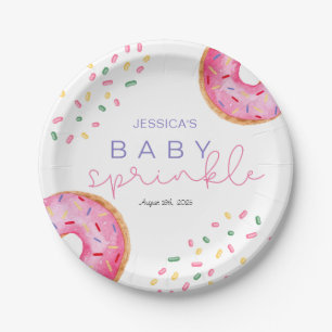 Assiettes En Carton Aquarelle Donuts fille bébé Sprinkle Douche