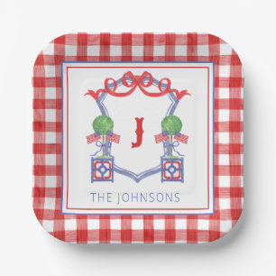 Assiettes En Carton Aquarelle Drapeau américain patriotique Topiotique