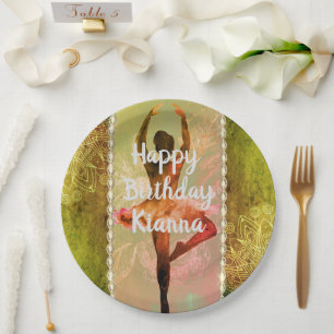 Assiettes En Carton Aquarelle élégante Ballerina Anniversaire Personna