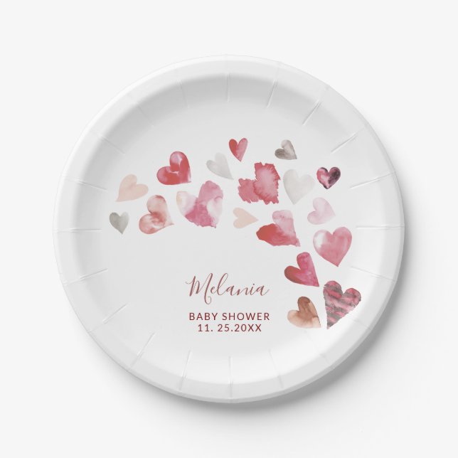 Assiettes En Carton Aquarelle élégante un peu amoureuse est sur (Devant)