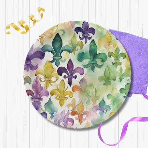 Assiettes En Carton Aquarelle esthétique Mardi Gras