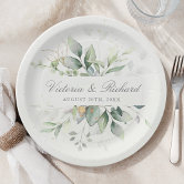 3 Assiettes Coupelles Feuille Or - Décoration Mariage Événement - Carton Doré 20x22cm