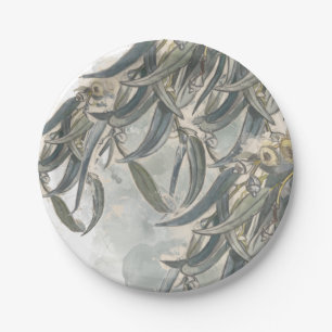 Assiettes En Carton Aquarelle Eucalyptus Verdure Feuille