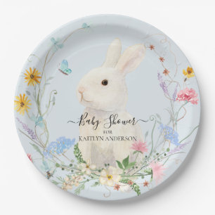 Assiettes En Carton Aquarelle fleur sauvage Florale Papillon d'abeille