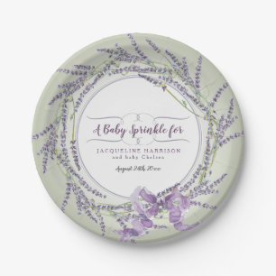 Assiettes En Carton Aquarelle florale de lavande française de