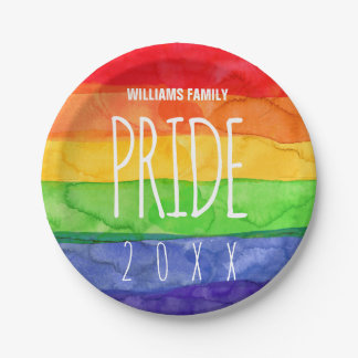 Assiettes En Carton Aquarelle gay pride Party Arc-en-ciel Plaque de pa