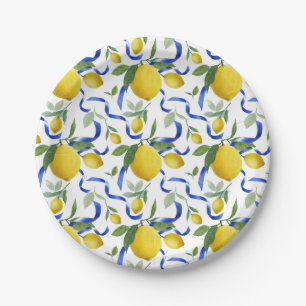 Assiettes En Carton Aquarelle Italienne Carrelage Citron Motif