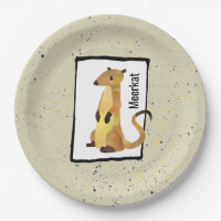 Aquarelle Meerkat sur un Arrière - plan beige
