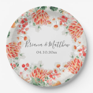 Assiettes En Carton Aquarelle moderne Fleur sauvage tendance Floral