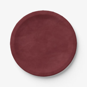 Assiettes En Carton Aquarelle modifiable couleur rouge vin simple