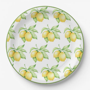 Assiettes En Carton Aquarelle Motif citron vert simple