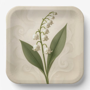 Assiettes En Carton Aquarelle Muguet