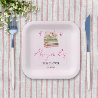 Assiettes En Carton Aquarelle Nouveau Chapitre Commence la douche bébé