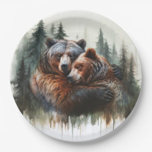Assiettes En Carton Aquarelle Oears Rustic Wilderness Mariage