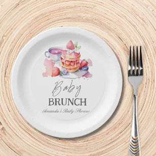Assiettes En Carton Aquarelle Pancake Baby Brunch Douche