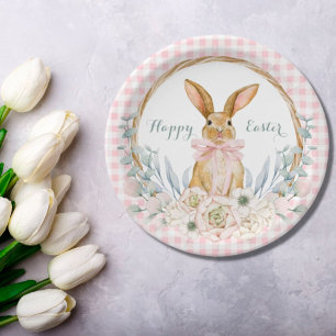Assiettes En Carton Aquarelle Pastel Muet Floral Wreath Pâques