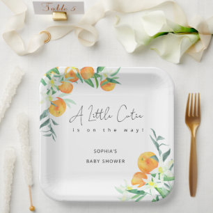 Assiettes En Carton Aquarelle Petite mignonne est sur le chemin baby s