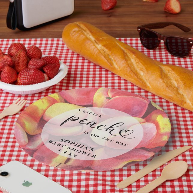 Assiettes En Carton Aquarelle Petite pêche est sur le chemin baby show (Pique-nique)