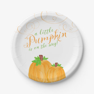 Assiettes En Carton Aquarelle peu de baby shower d'automne de