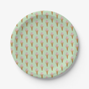 Assiettes En Carton Aquarelle Plaque en papier crème glacée (vert ment