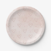 Aquarelle Plaques en papier de coeur, Rose Dusty