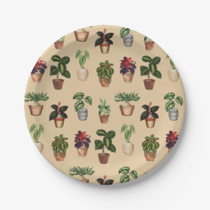 Assiettes En Carton Aquarelle Pots Plante Motif Pots en terre cuite