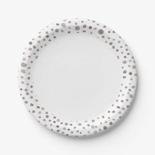 Assiettes En Carton Aquarelle Terre Confetti Points Plaque en papier