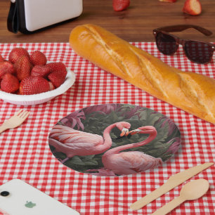 Assiettes En Carton Aquarelle Tropical Rose Flamant rose Romance